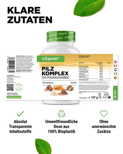 Svampekompleks, 750 mg, 180 kapsler, Vit4ever